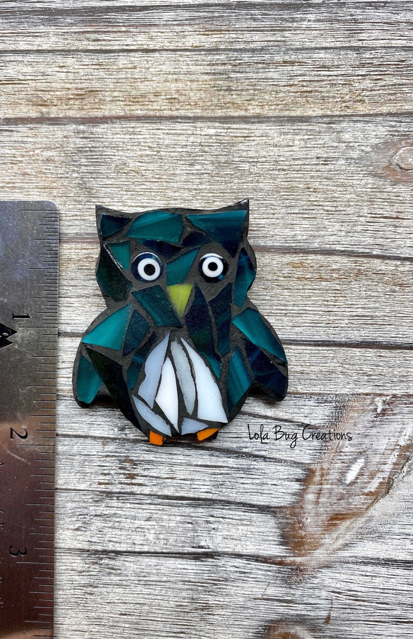 Mini Owl -Glass Mosaic Magnet