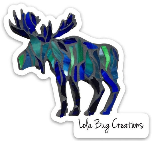 Northern Lights Moose Vinyl Sticker