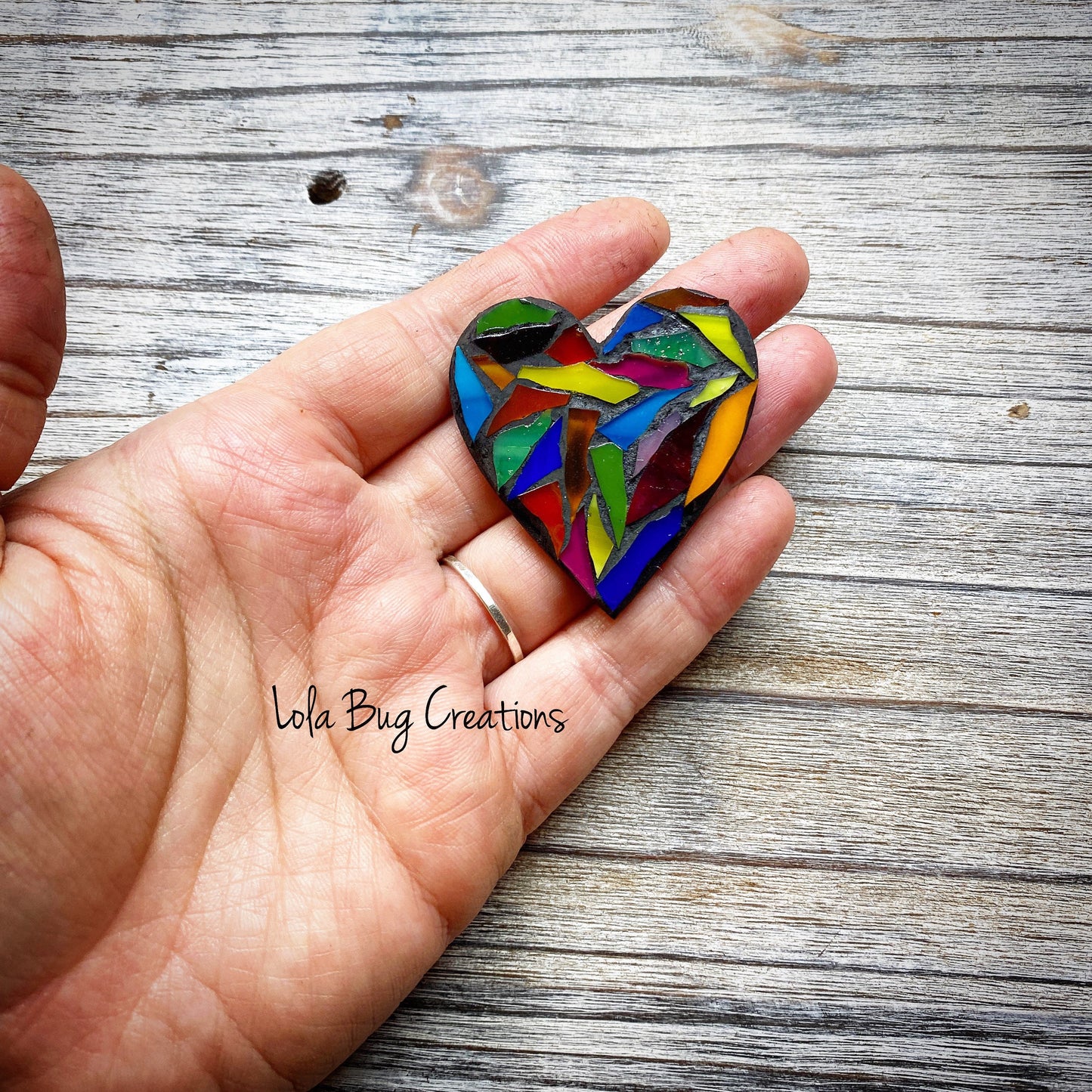 Mini Multicolor / Pride Rainbow heart Magnet