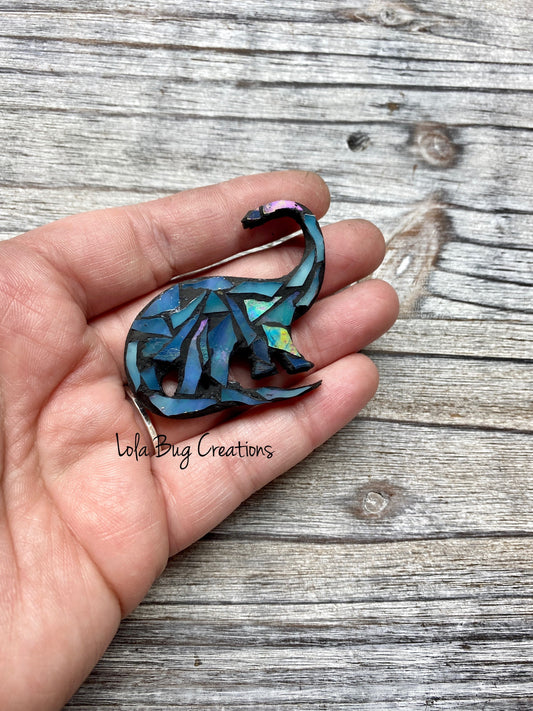 Mini Brachiosaurus Dinosaur- Glass Mosaic Magnet