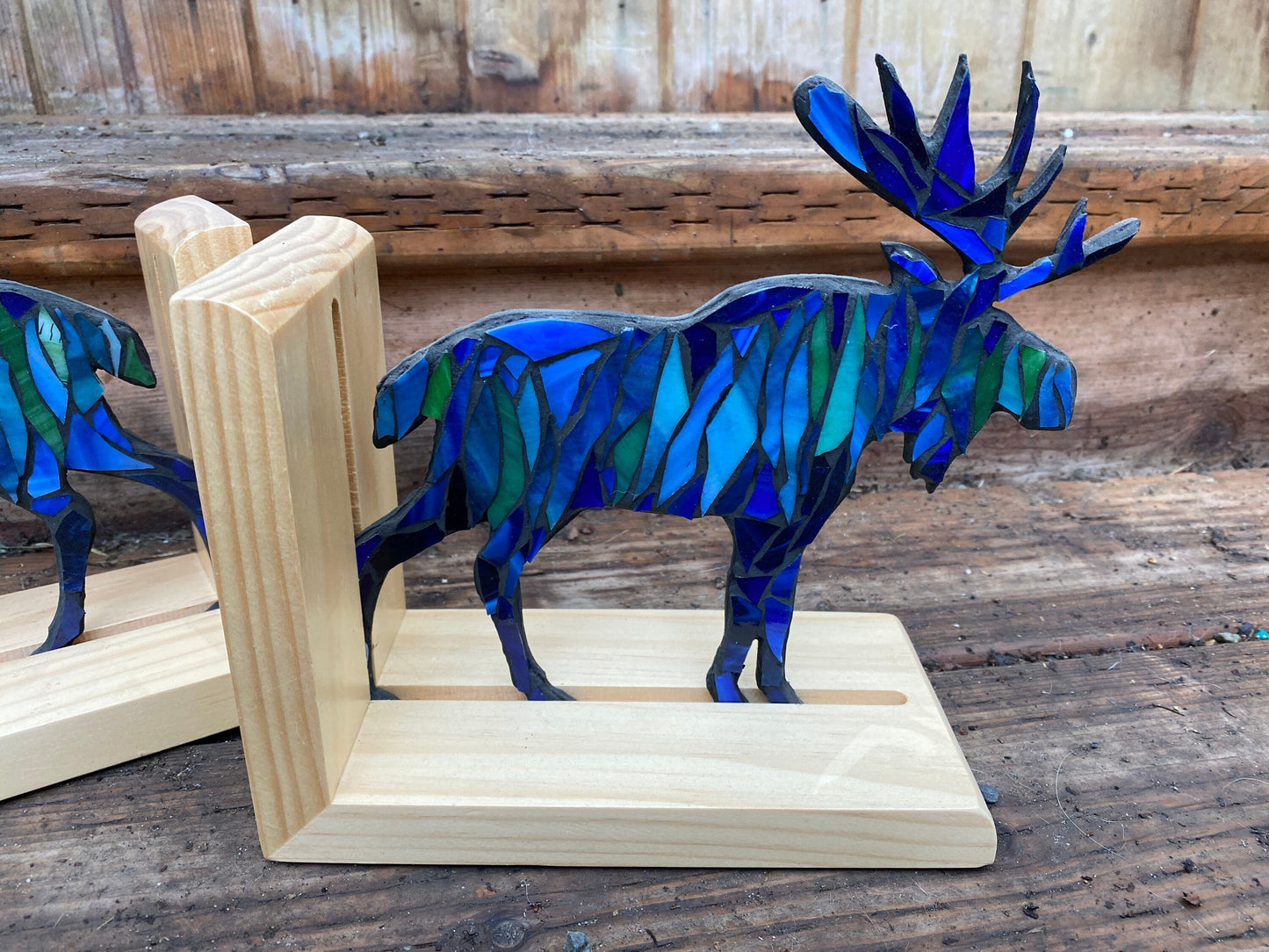 Northern Lights Moose bookend