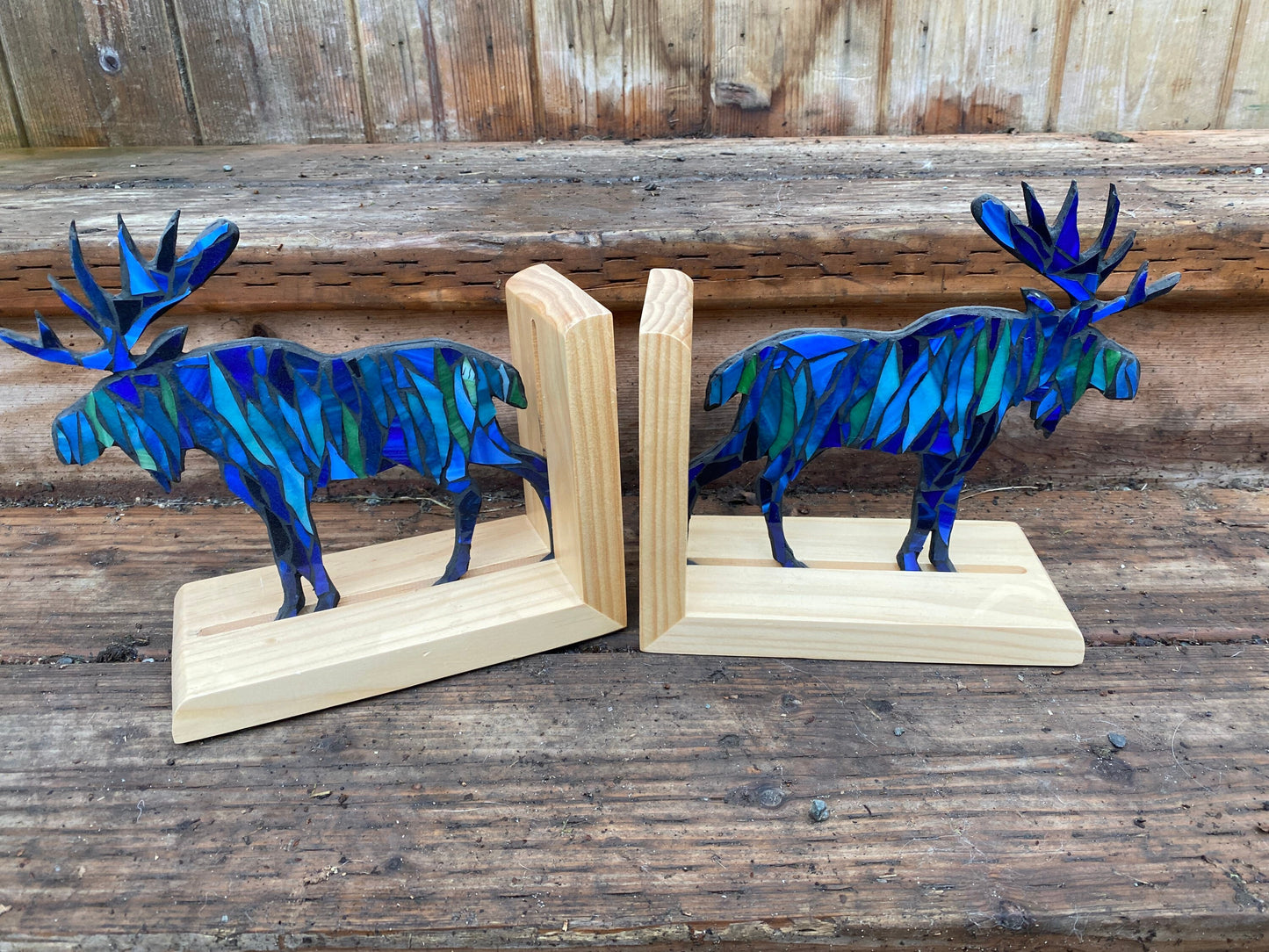 Northern Lights Moose bookend