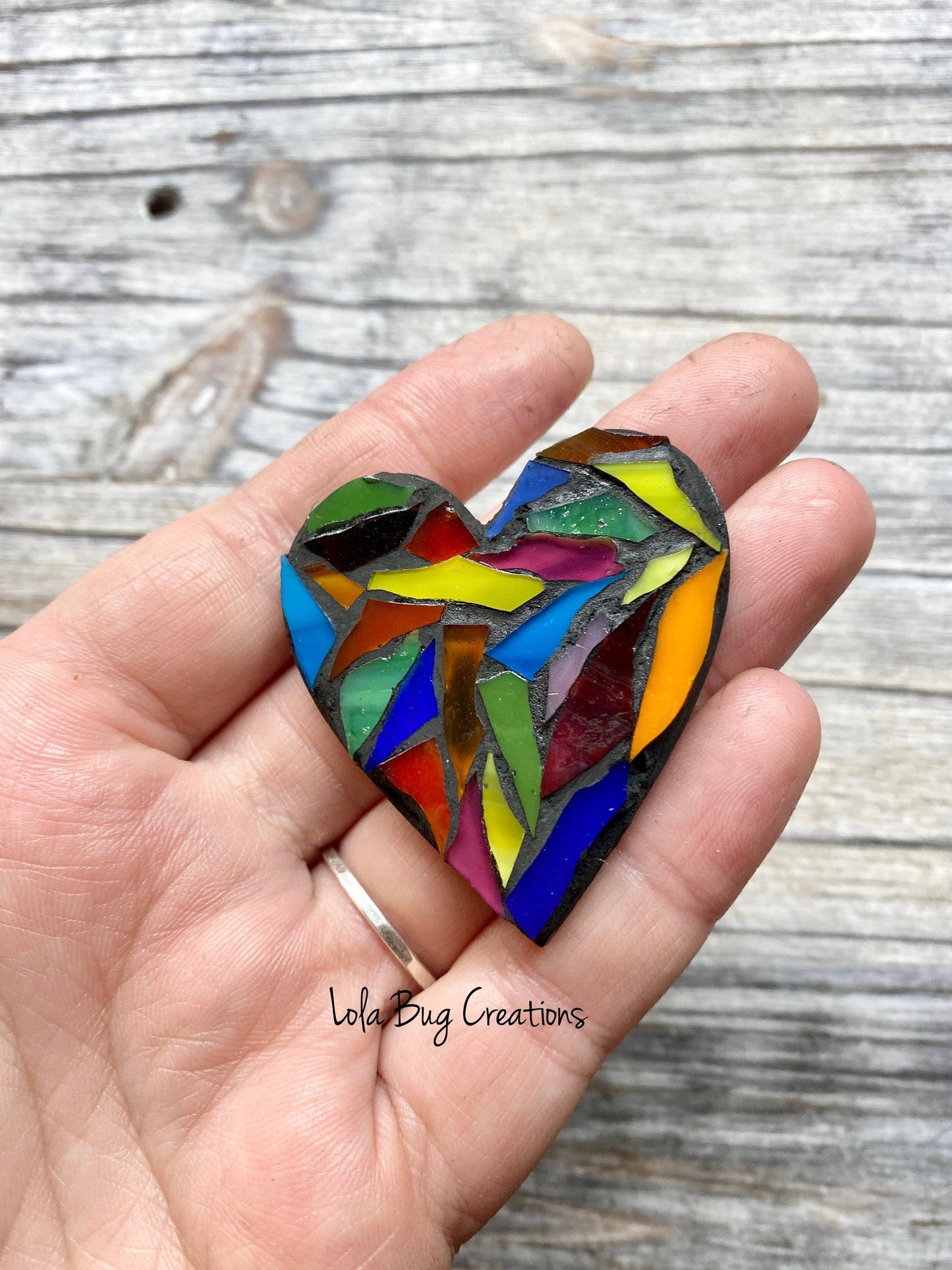 Mini Multicolor / Pride Rainbow heart Magnet