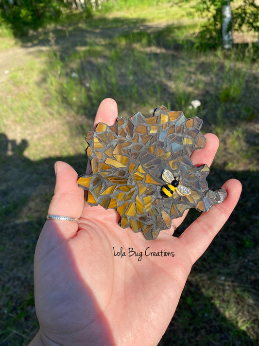 Honeycomb with Bee Glass mosaic