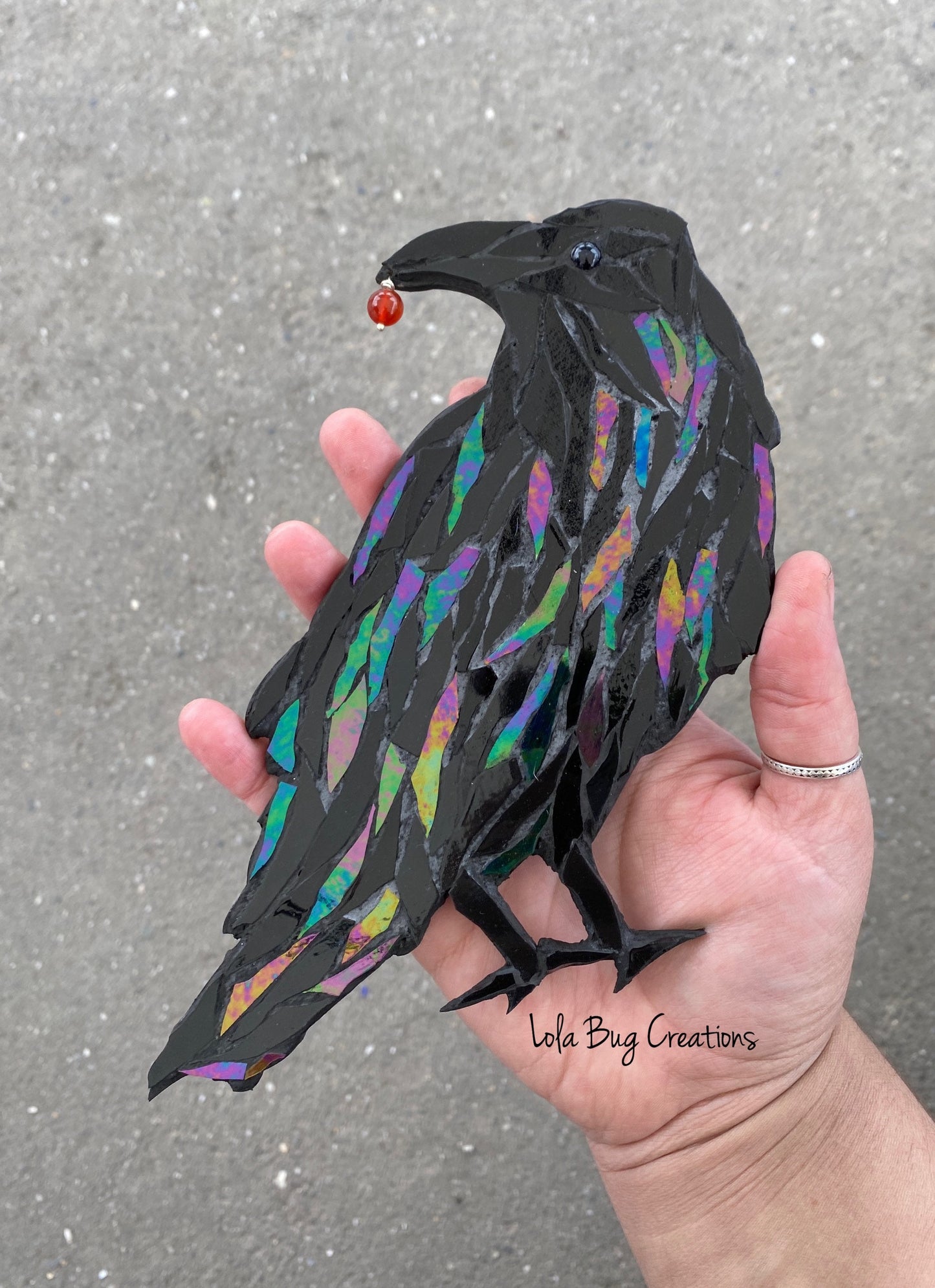 Studious Raven glass mosaic