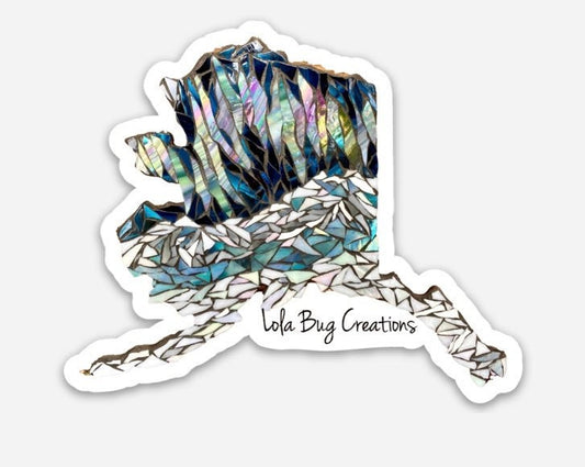 Alaska Mountains and Northern Lights  Vinyl Sticker