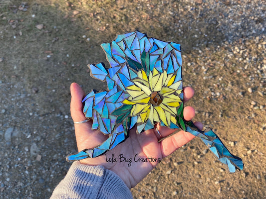 Sunflower Alaska mosaic glass