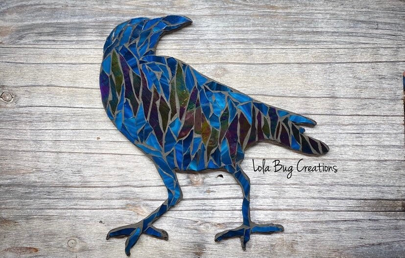 Northern Lights Sassy Raven glass Mosaic