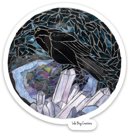 Crystal Geode Raven Vinyl Sticker