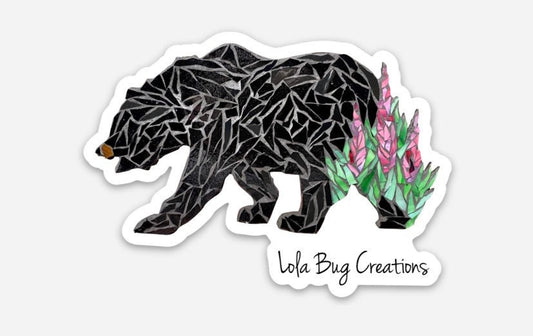 Bear and Fireweed Vinyl Sticker