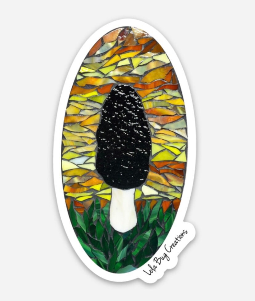 Morel Mushroom Sunset Vinyl Sticker