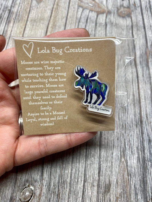 Moose Mosaic acrylic pin