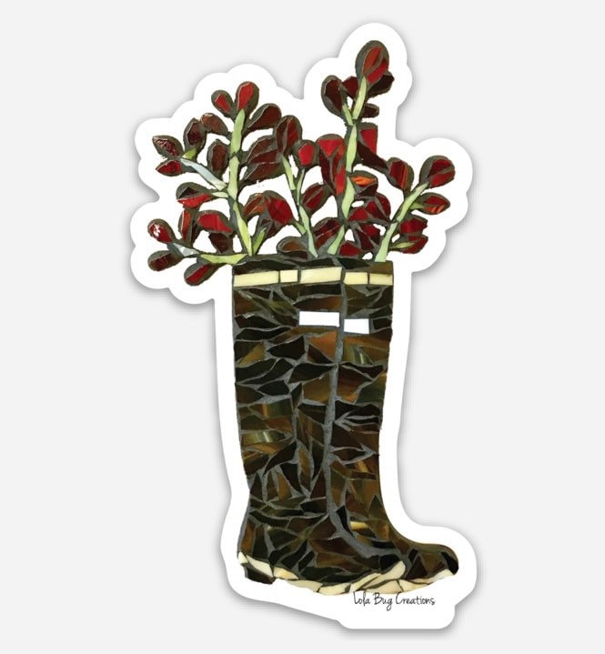 Xtra Tuf Boots with Flowers Vinyl Sticker