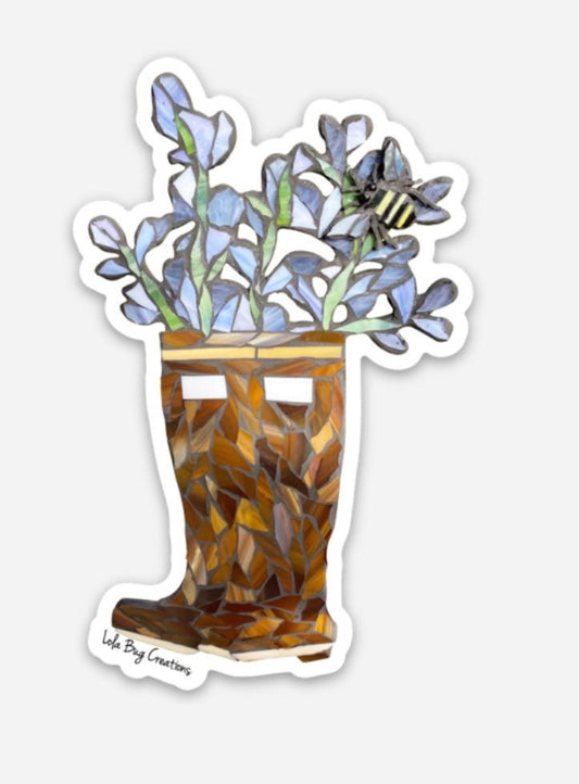 Xtra Tuf Boots with Flowers with bee  Vinyl Sticker