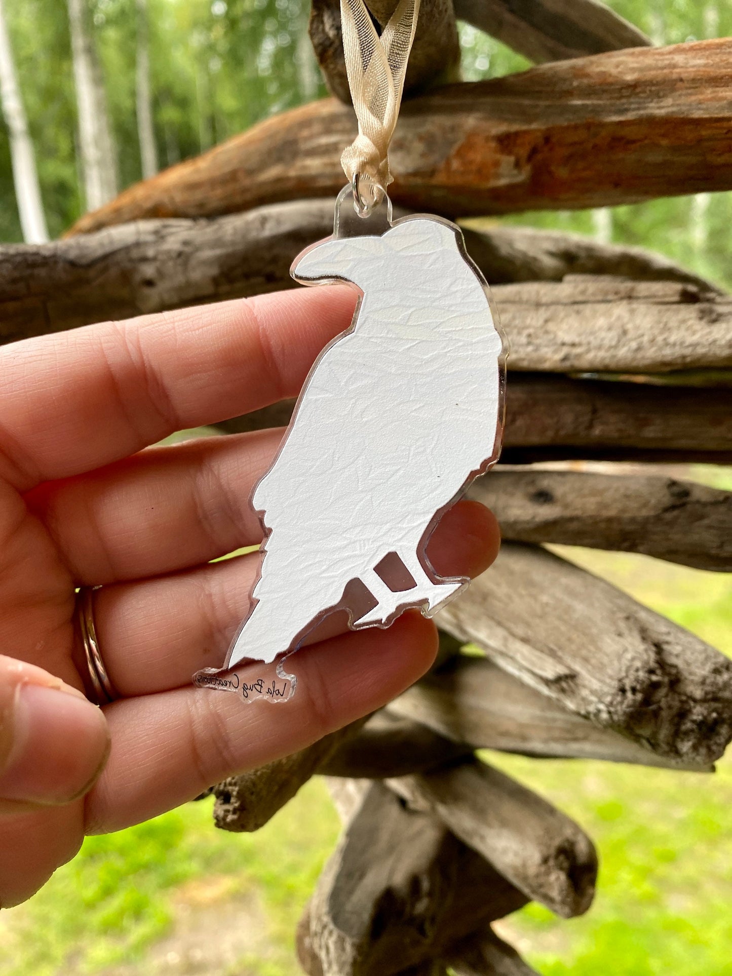 Solstice Raven acrylic ornament