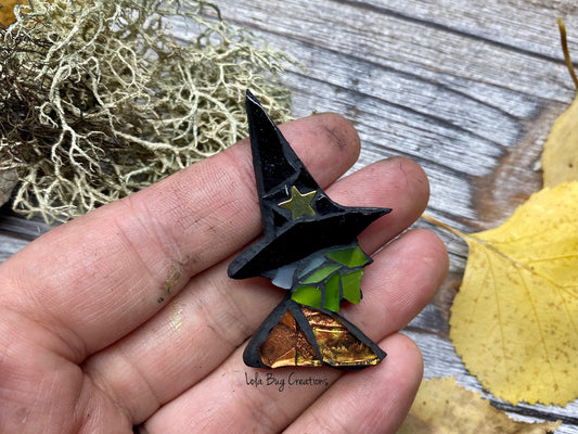 Mini Mosaic Witch Magnet