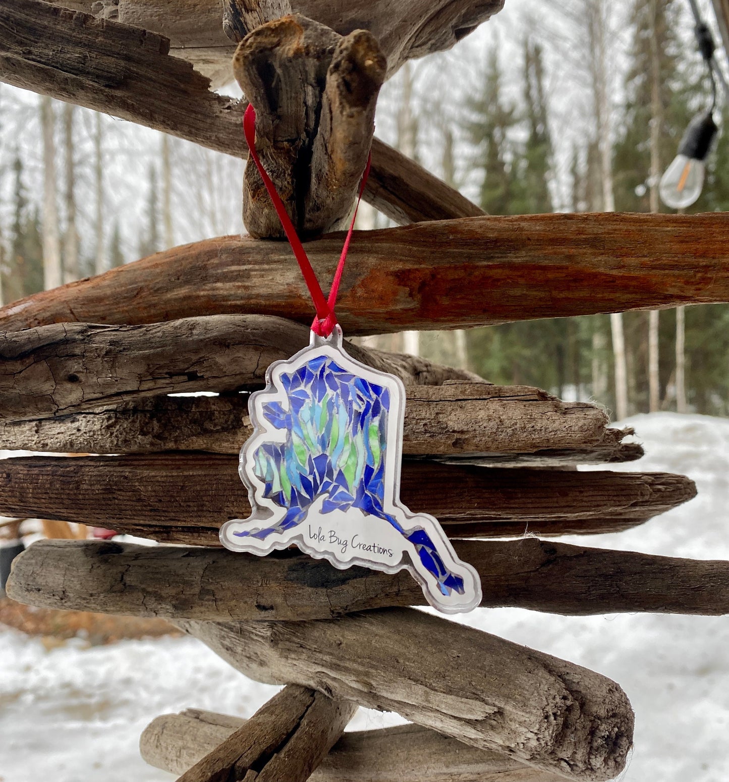 Northern Lights Alaska  acrylic ornament