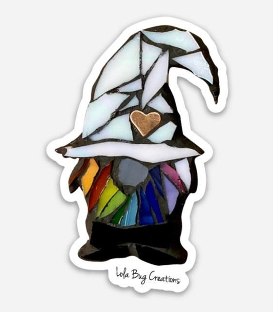 Rainbow Gay Pride Gnome Vinyl Sticker