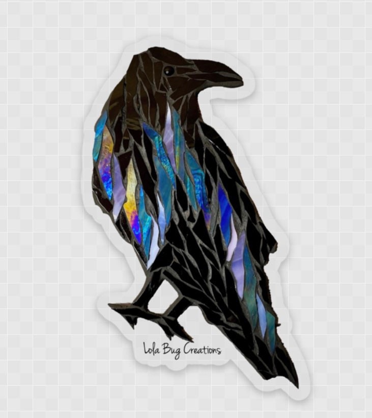 Northern Lights Studious Raven  Clear vinyl sticker