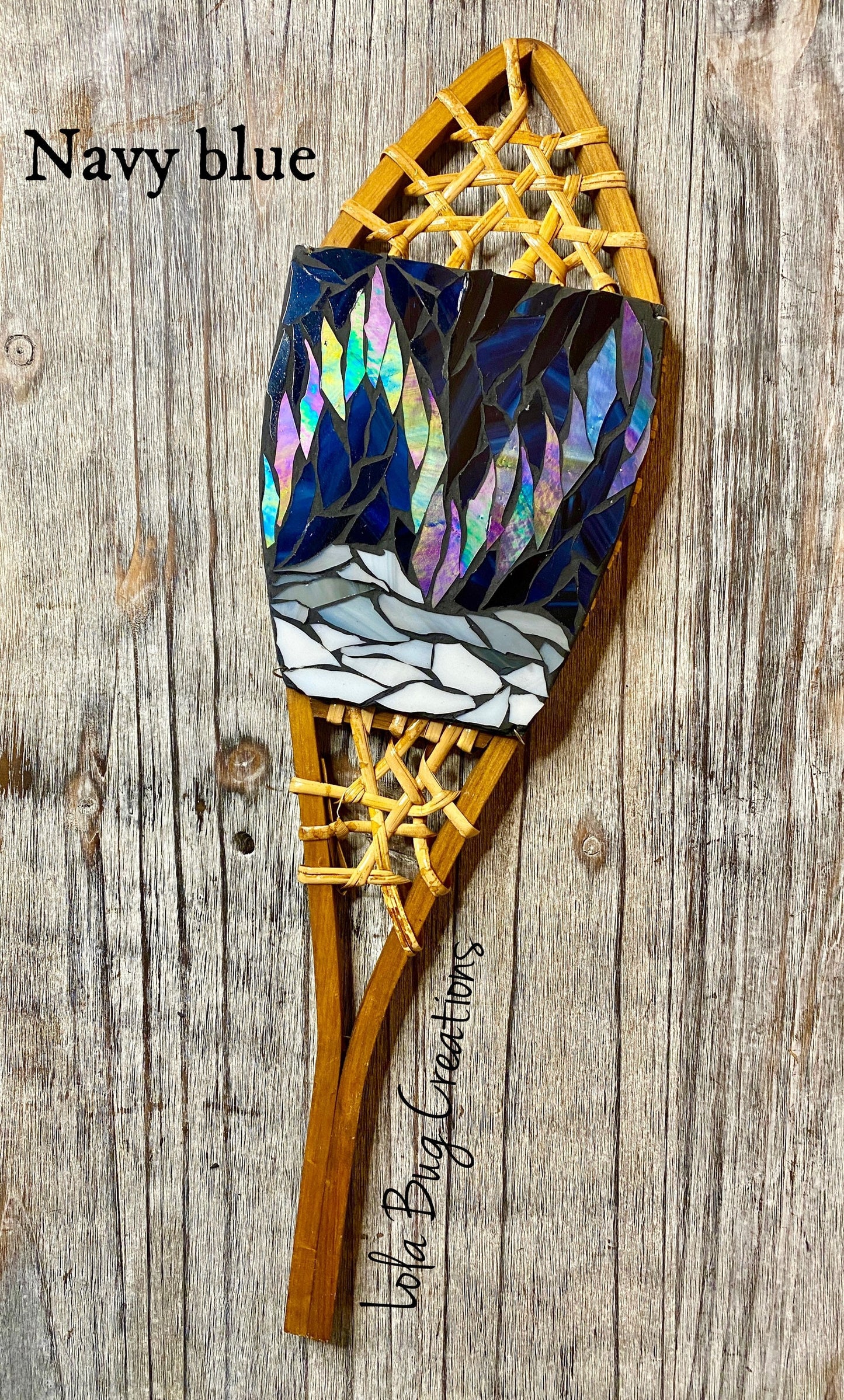 Glass Mosaic Snowshoes Northern Lights