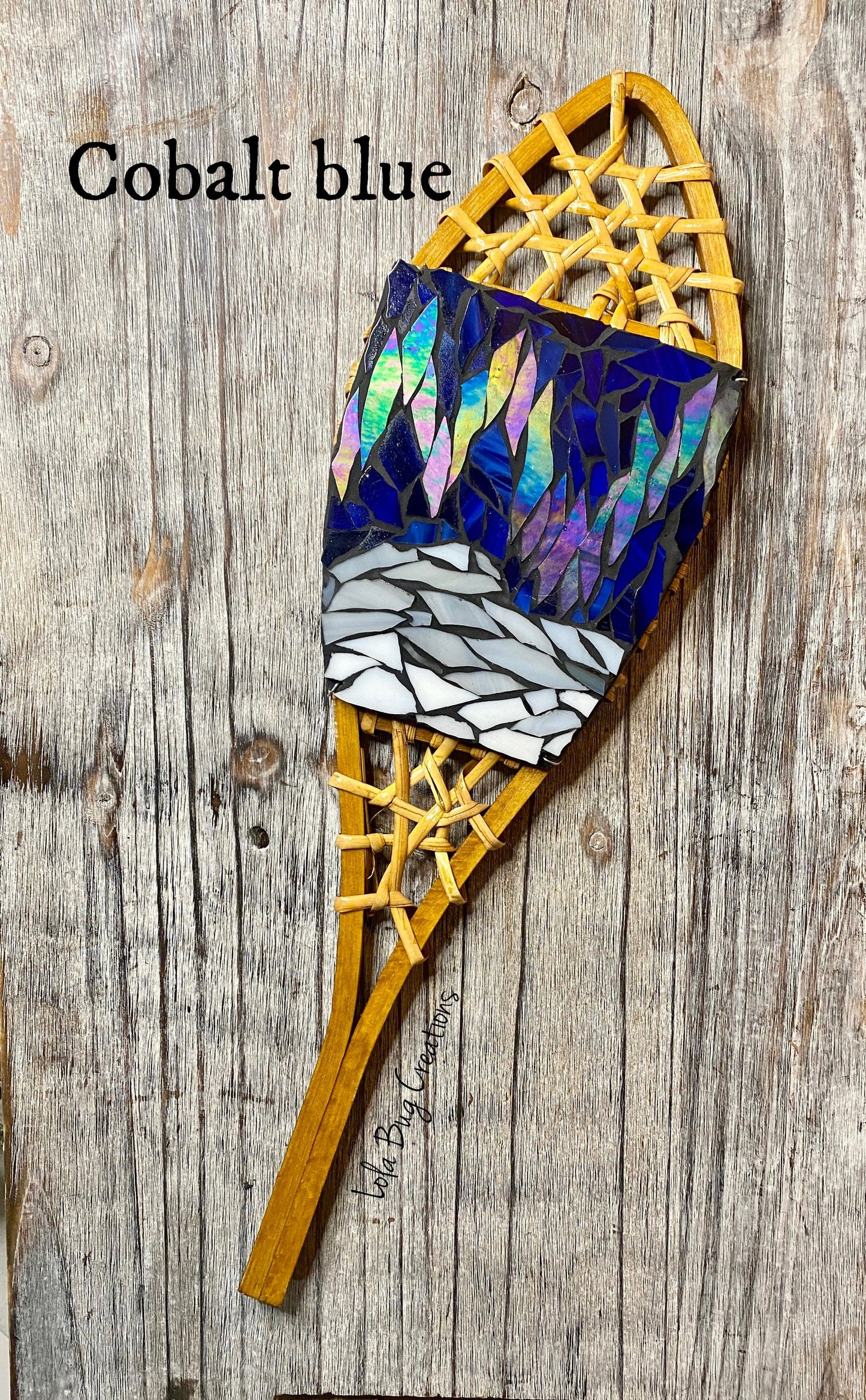 Glass Mosaic Snowshoes Northern Lights