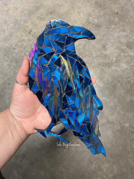 Aqua Northern Lights Raven glass Mosaic