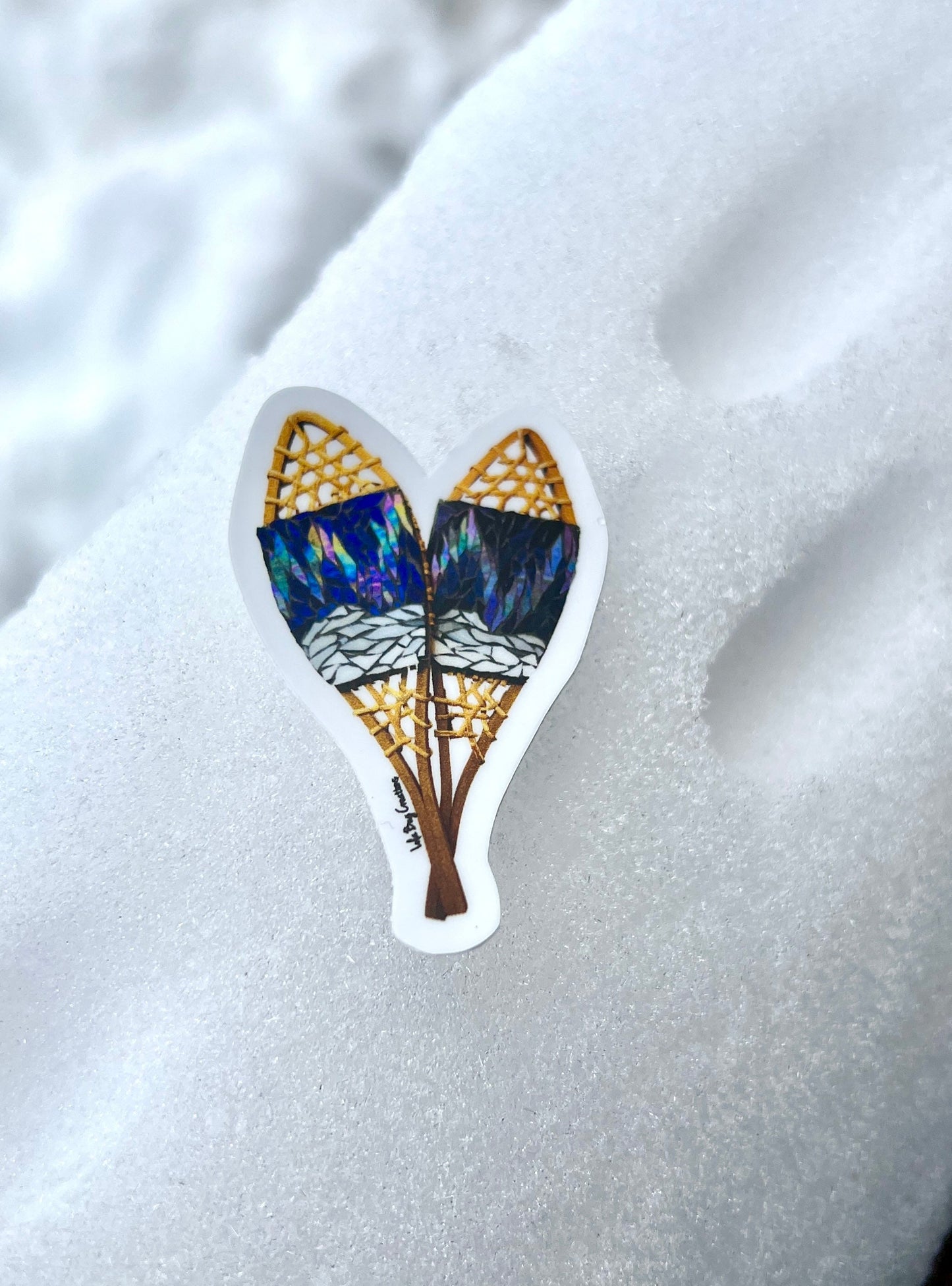 Mini snowshoe heart Vinyl Sticker