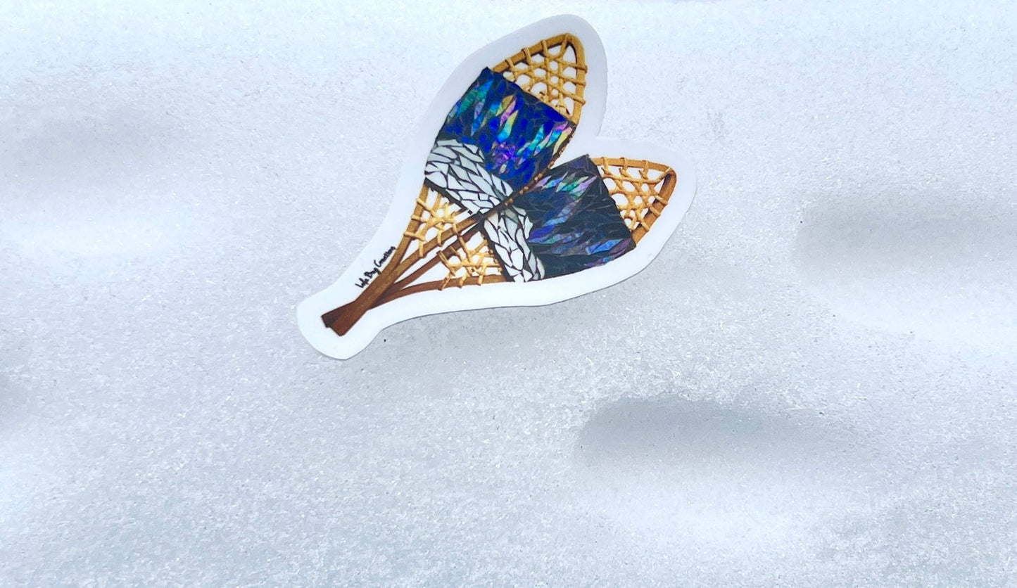 Mini snowshoe heart Vinyl Sticker