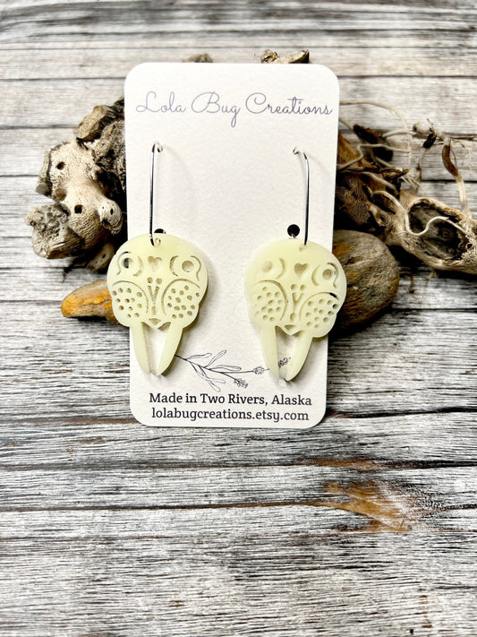 Walrus earrings with sterling silver ear wires