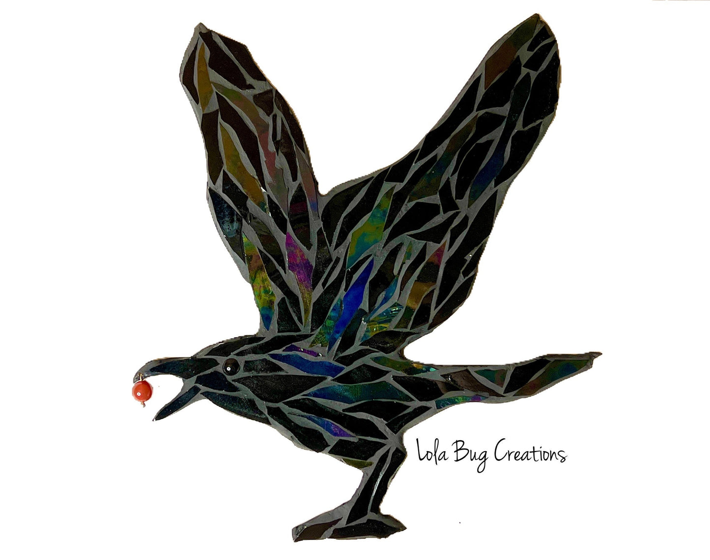 Flying Raven/ Crow Bird Glass Mosaic Kit - DIY-Do it yourself- Make it yourself