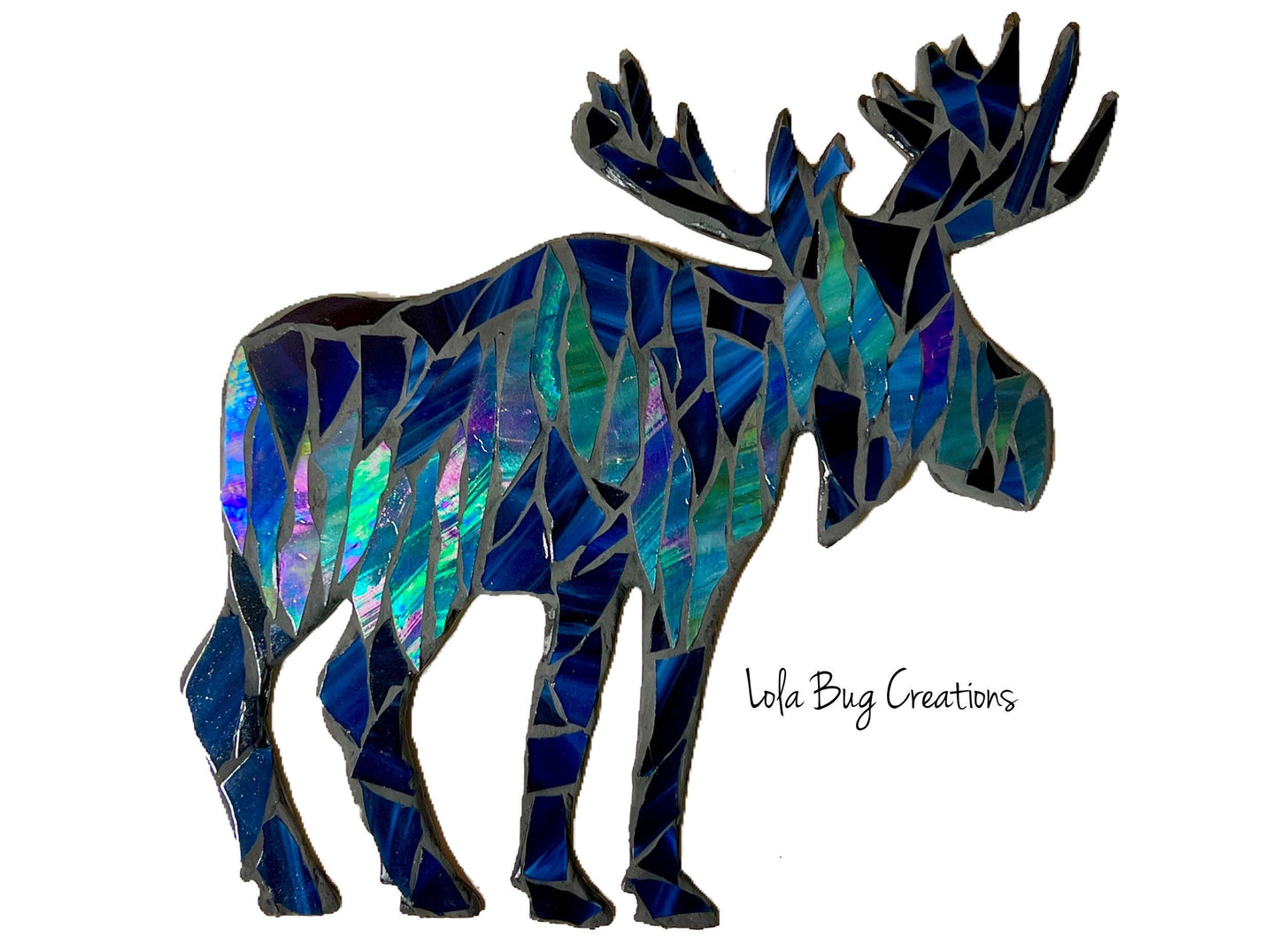 Northern Lights Moose Glass Mosaic Kit - DIY- Make it yourself- Do it yourself