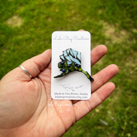 Mini Blueberry Alaska -Glass Mosaic Magnet