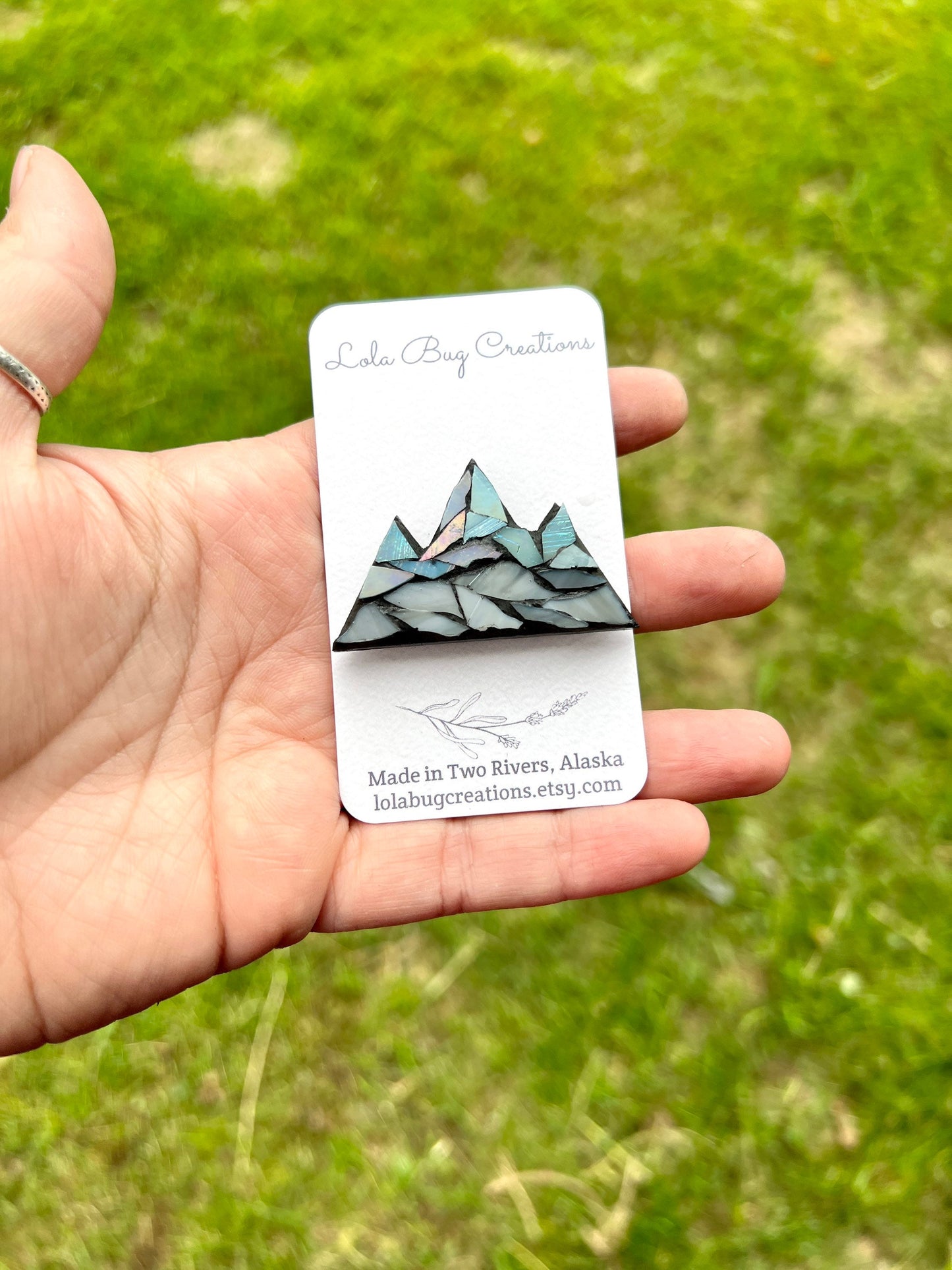 Mini Mountain  -Glass Mosaic Magnet