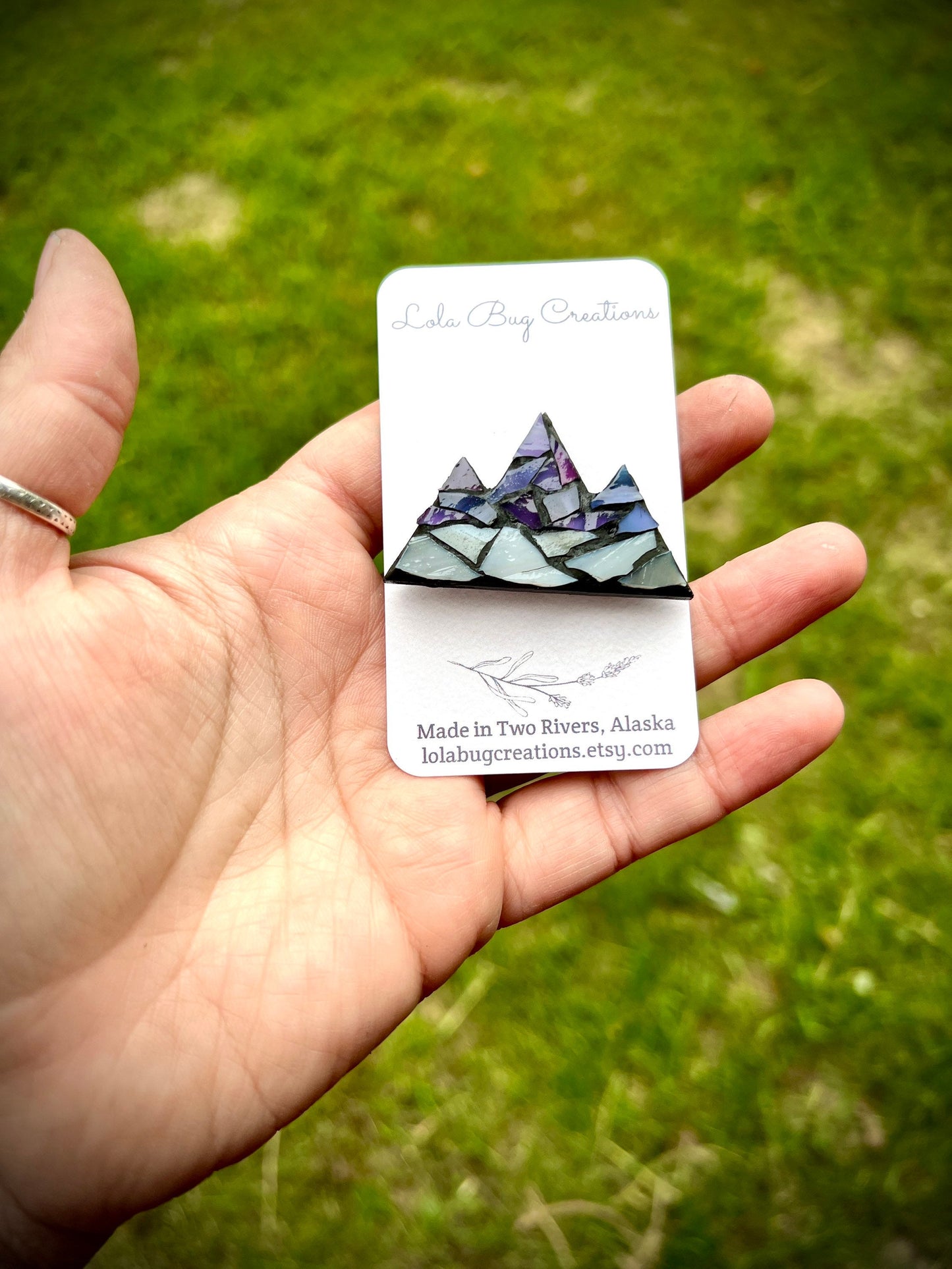 Mini Mountain  -Glass Mosaic Magnet