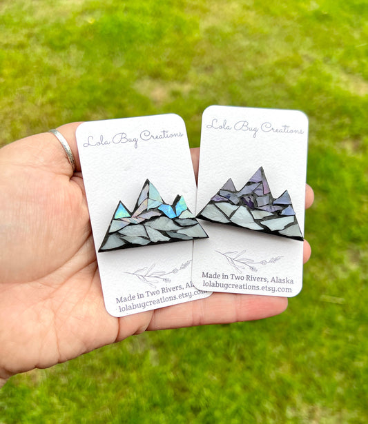 Mini Mountain  -Glass Mosaic Magnet