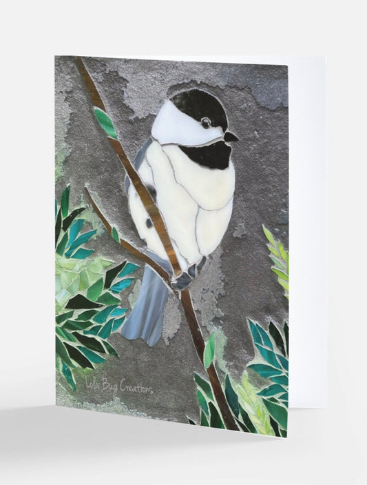 Spring Chickadee Mosaic Note Card