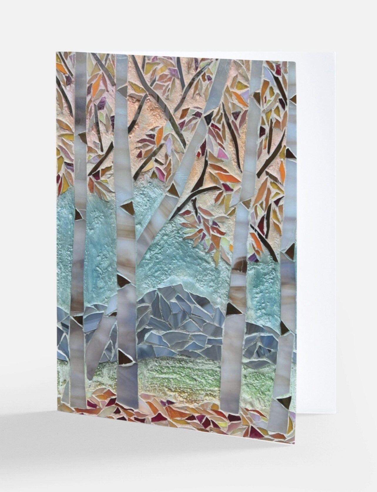 Falling Trees Birch Tree Card