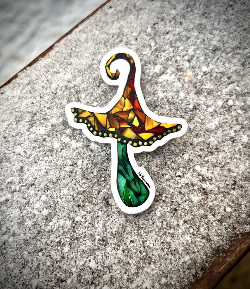 Funky Mushroom  Vinyl Sticker