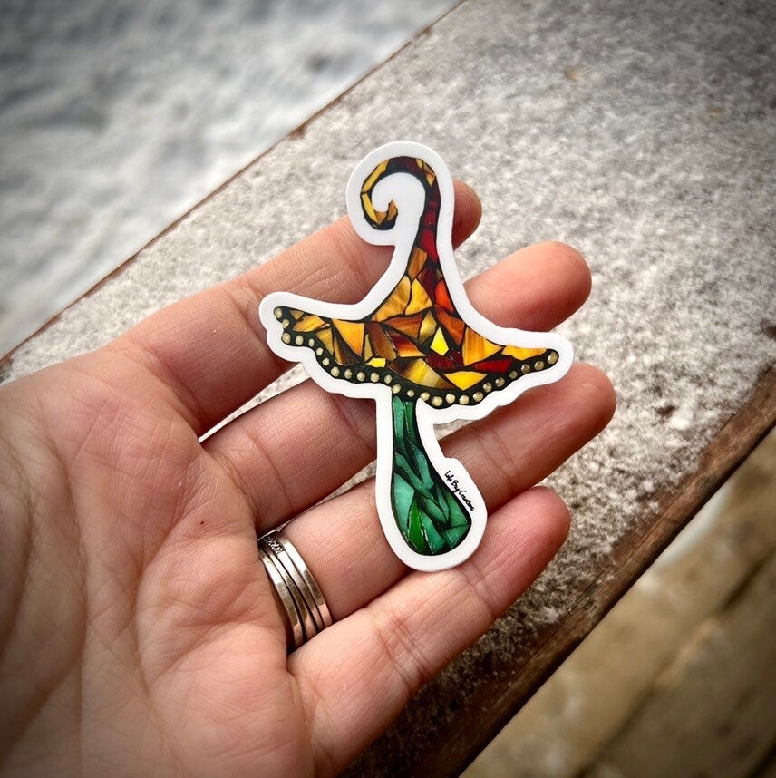 Funky Mushroom  Vinyl Sticker