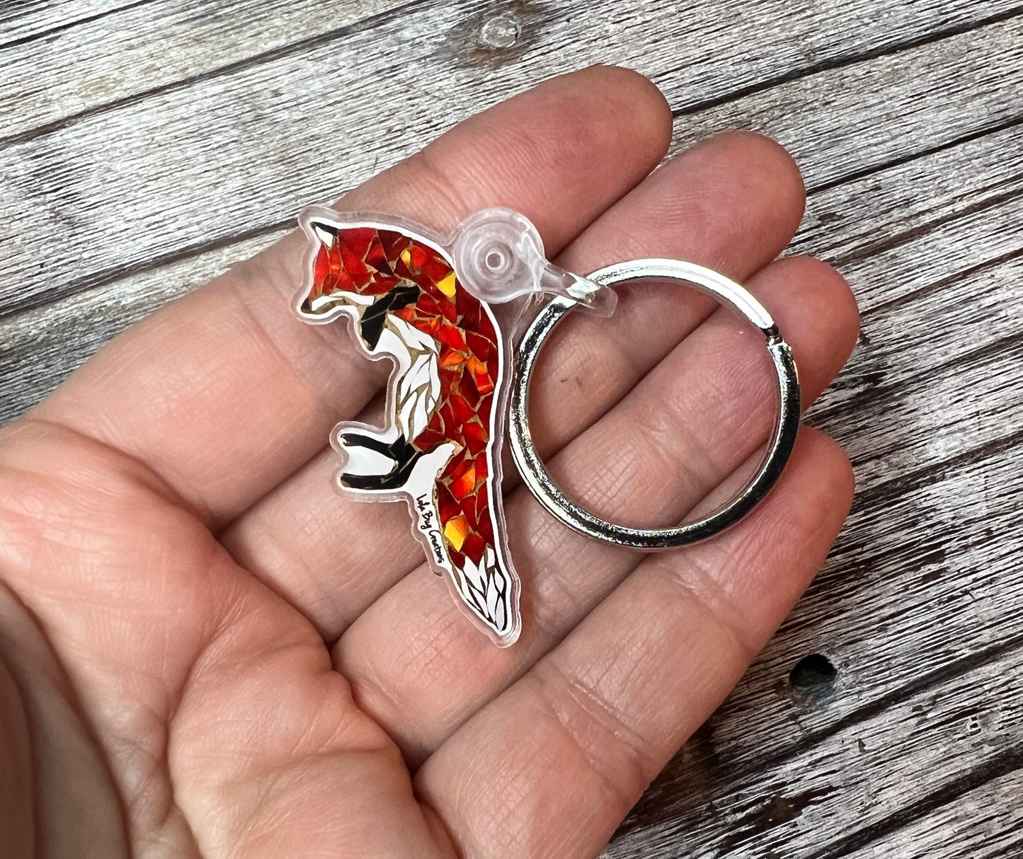 Jumping Fox Acrylic Keychain Charm