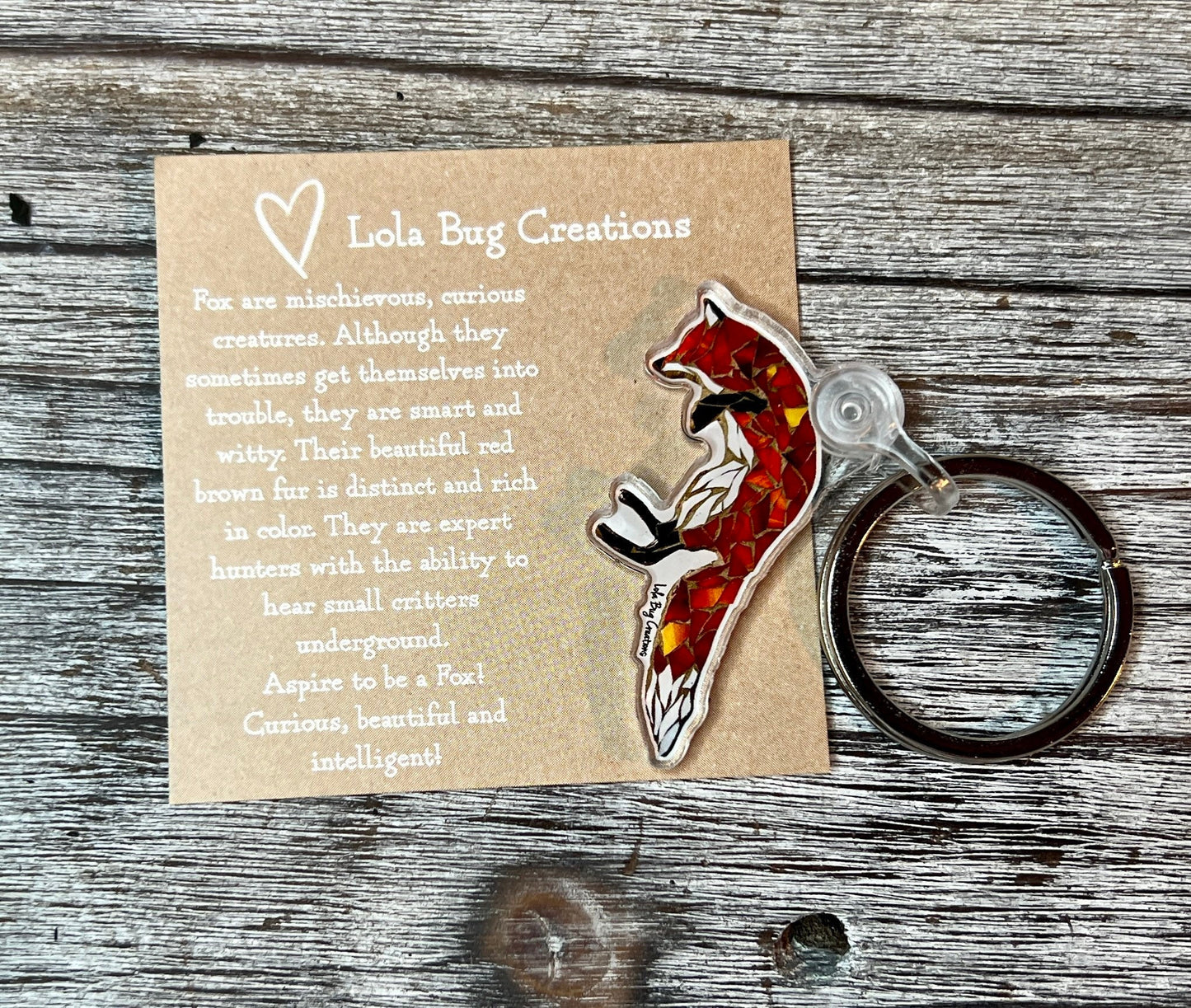 Jumping Fox Acrylic Keychain Charm