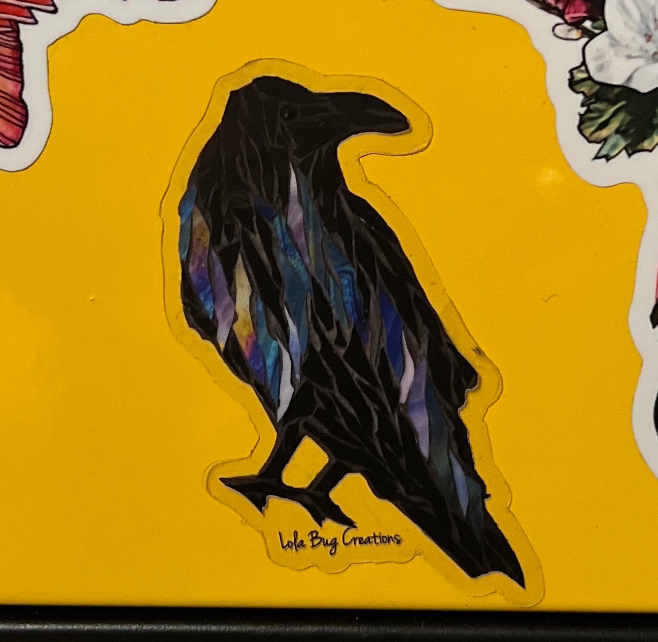 Northern Lights Studious Raven  Clear vinyl sticker