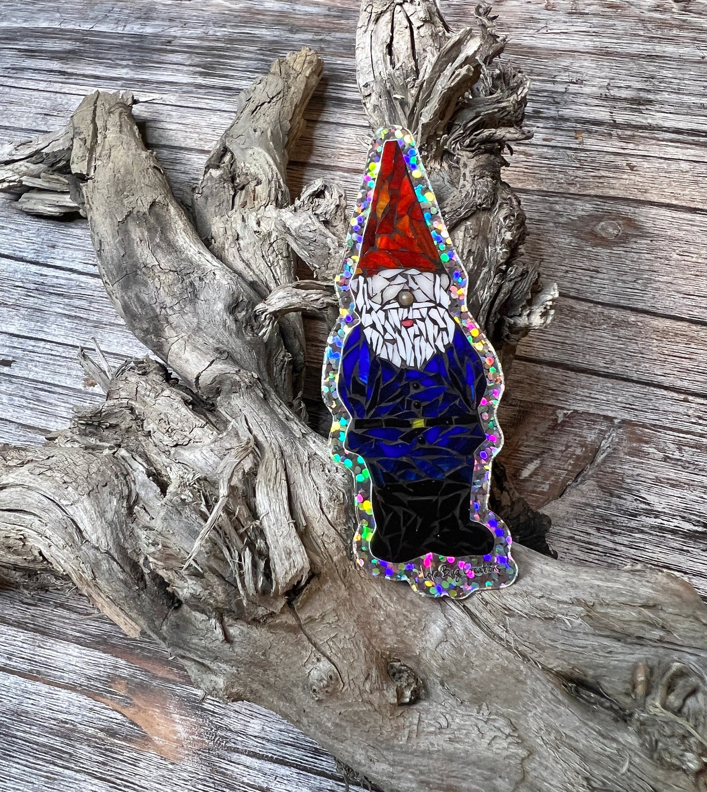 Glitter Garden Gnome Vinyl Sticker