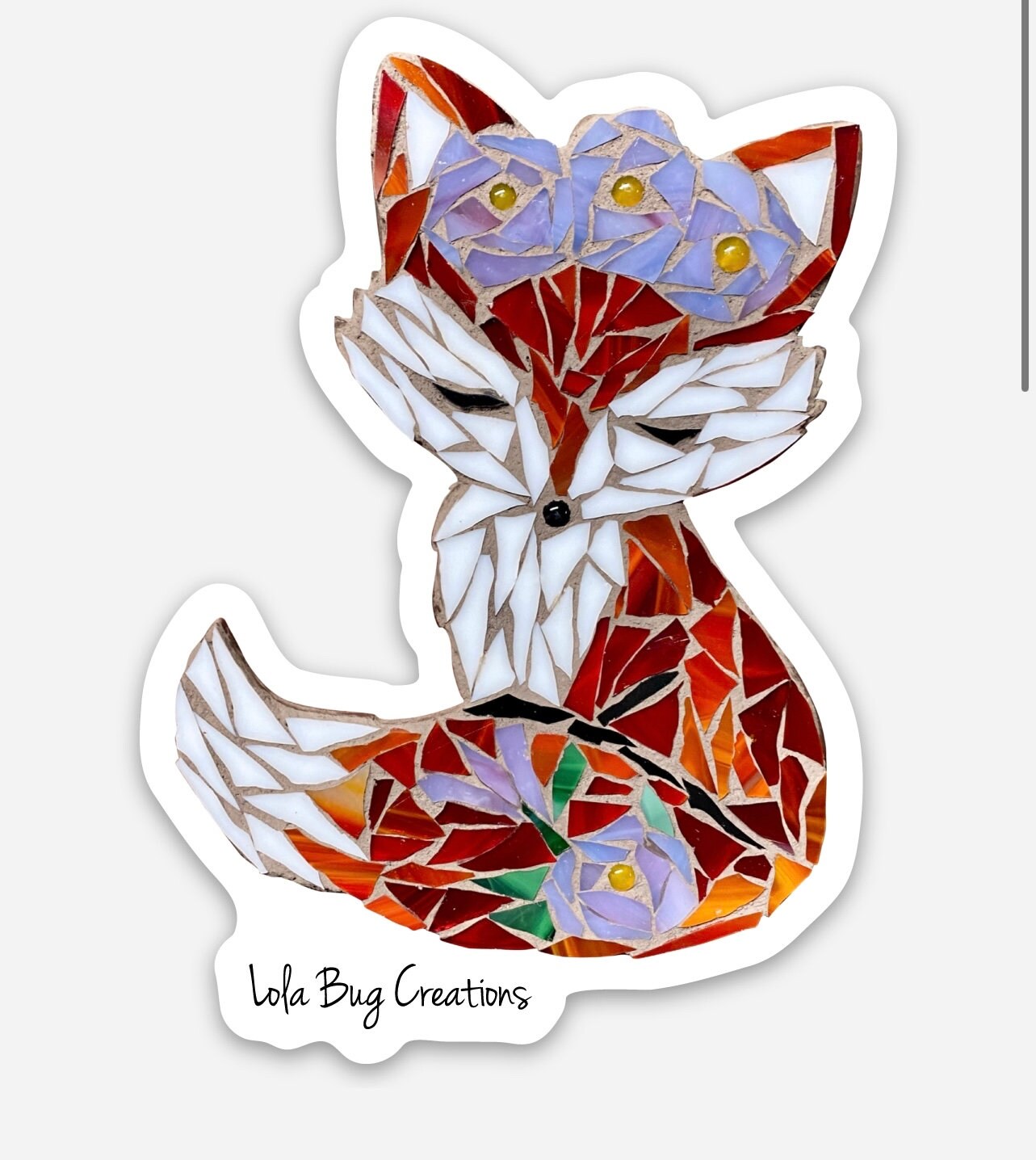 Fox with Flower Crown Vinyl Sticker