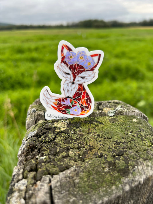 Fox with Flower Crown Vinyl Sticker