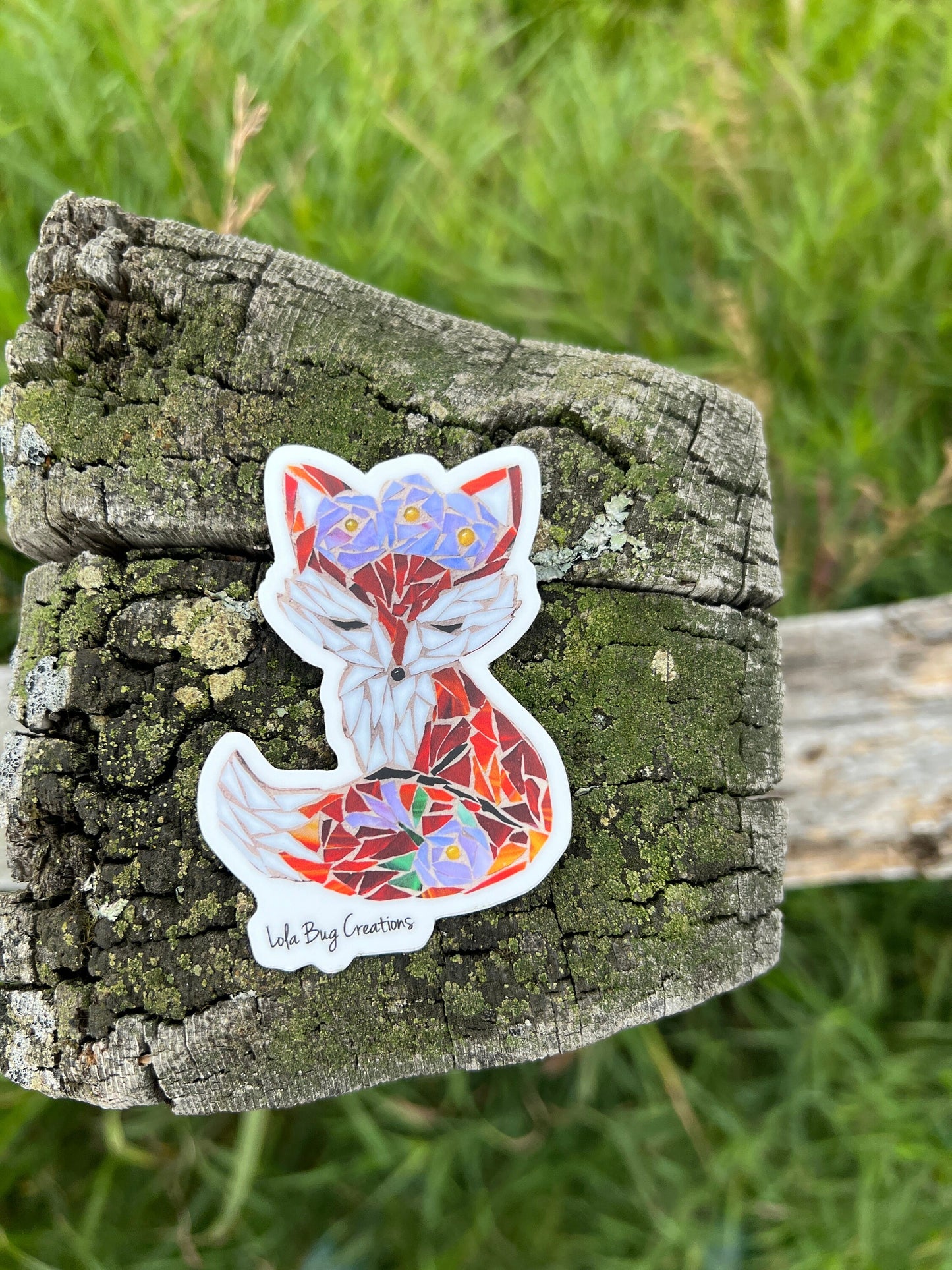 Fox with Flower Crown Vinyl Sticker