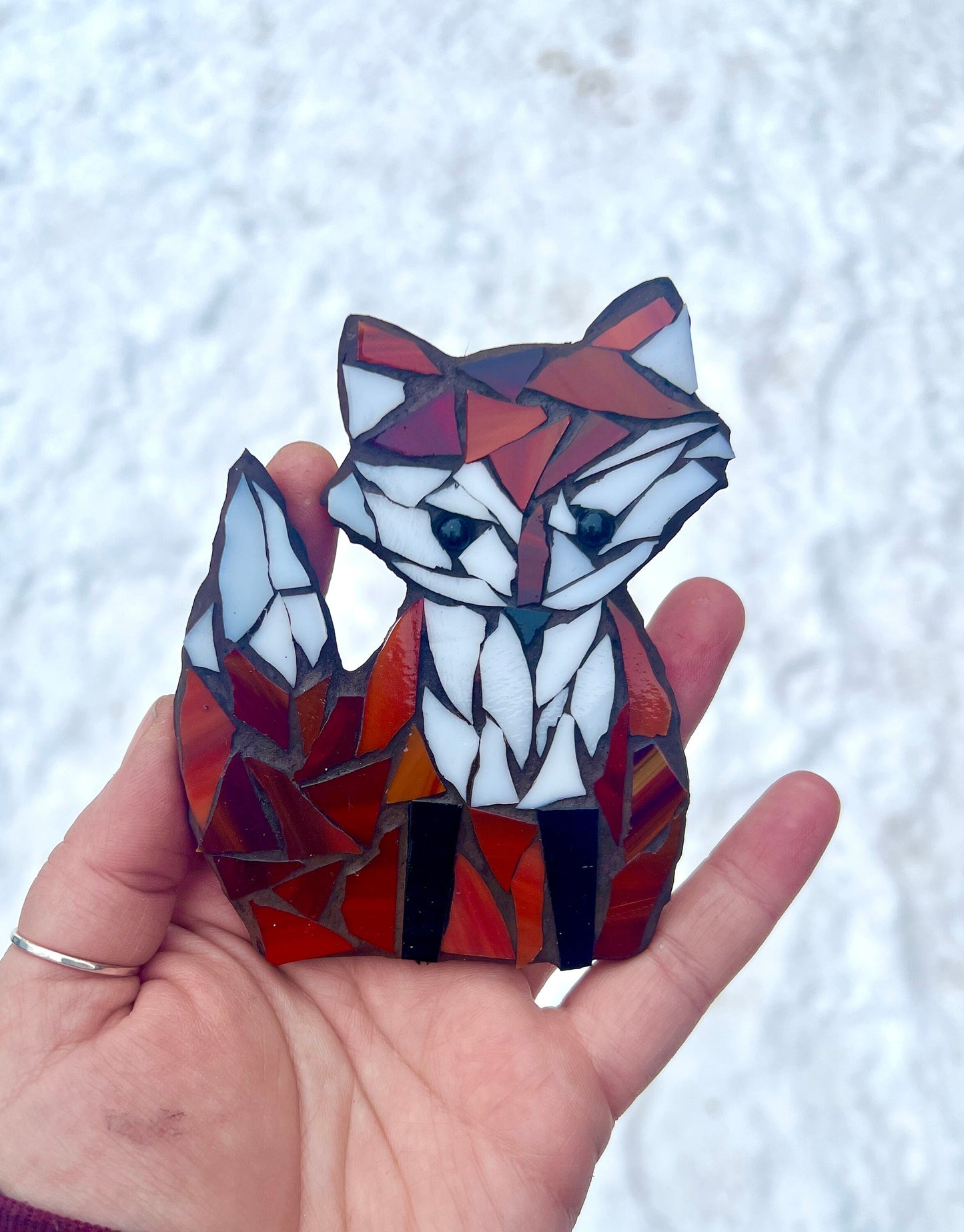 Red Fox Magnet/ Hanging Glass Mosaic Kit - DIY-Do it yourself- Make it yourself