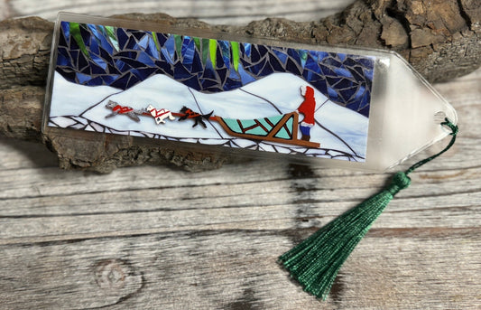 Alaskan Winter Dog Mushing Bookmark