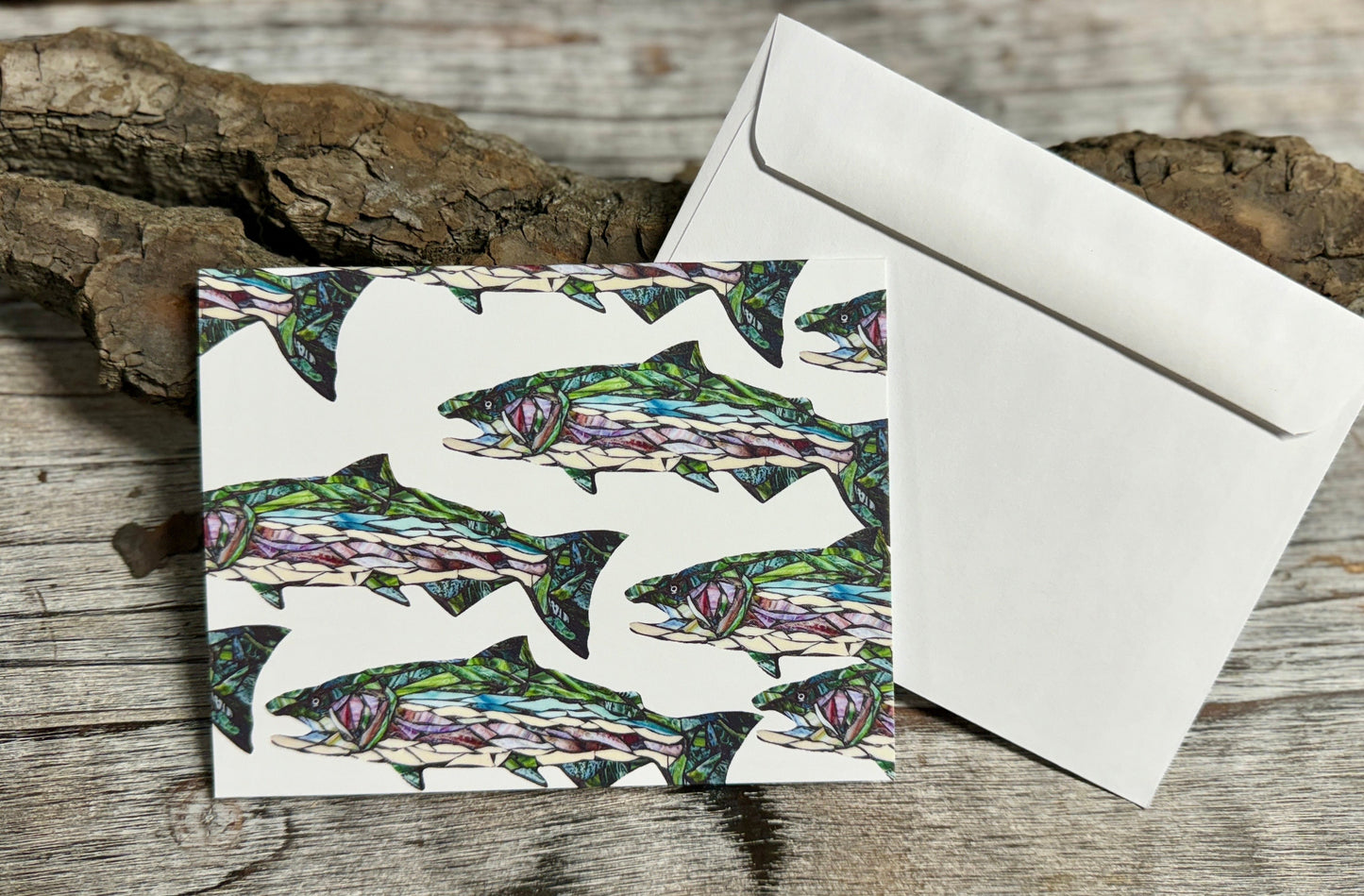 Rainbow Trout Mosaic Note Card