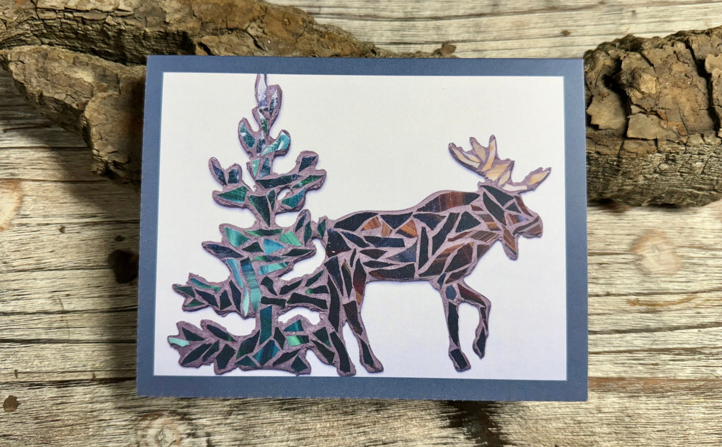 Moose in the Woods Card